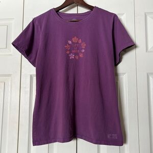 Life is Good Classic Fit Purple Autumn Leaf Tee